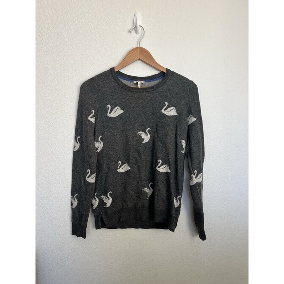 Joie Sweaters - Joie Women's Size S Gray White Baby Swan Animal Cashmere Wool Blend Sweater